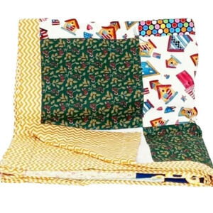 Handmade Lightweight Cotton Square Patchwork Quilt